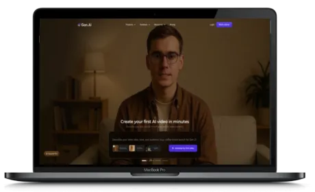 Gan.AI website displayed on a Macbook