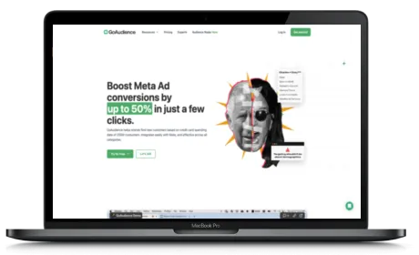 GoAudience website displayed on a Macbook