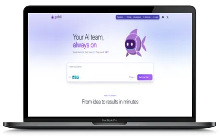 Gobii website displayed on a Macbook