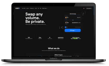 Godex website displayed on a Macbook