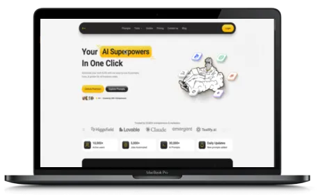 GodofPrompt.ai website displayed on a Macbook