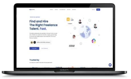 GoLance website displayed on a Macbook