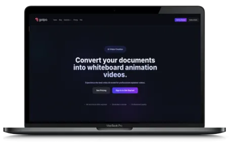 Golpo AI website displayed on a Macbook