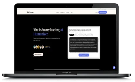 GPTHuman website displayed on a Macbook
