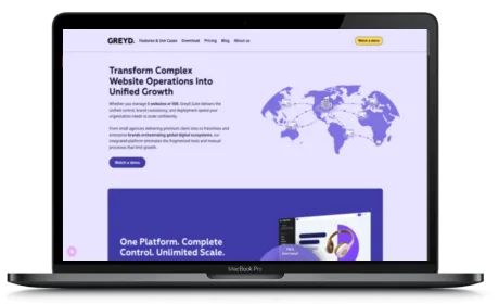 Greyd website displayed on a Macbook