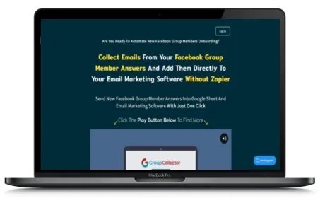Group Collector website displayed on a Macbook