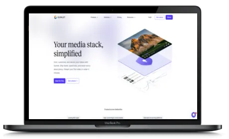 Gumlet website displayed on a Macbook