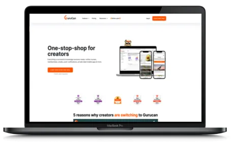 Gurucan website displayed on a Macbook