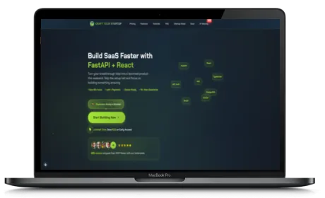https://craftyourstartup.com/ website displayed on a Macbook