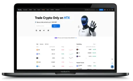 HTX website displayed on a Macbook