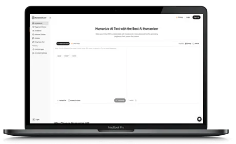 HumanizeAI website displayed on a Macbook