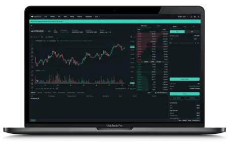 Hyperliquid website displayed on a Macbook