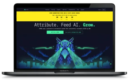 Hyros website displayed on a Macbook