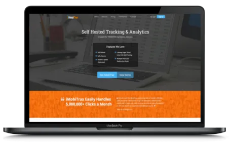 iMobiTrax website displayed on a Macbook
