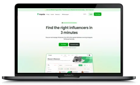Impulze website displayed on a Macbook