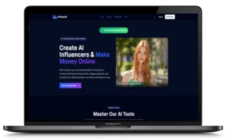 InfluenAI website displayed on a Macbook