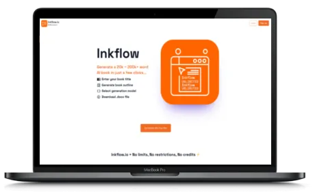 Inkflow website displayed on a Macbook