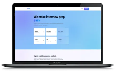 Intervly website displayed on a Macbook