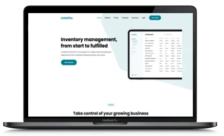Inventora website displayed on a Macbook