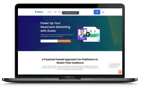 iZooto website displayed on a Macbook