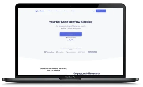 JetBoost website displayed on a Macbook
