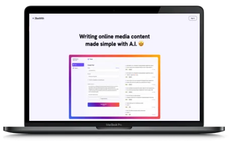 Jibewith website displayed on a Macbook
