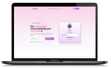 Juicy.bio website displayed on a Macbook