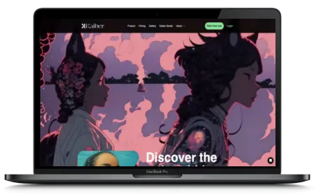 Kaiber website displayed on a Macbook