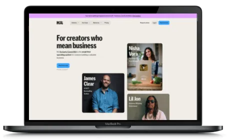 Kit website displayed on a Macbook