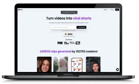 Klap website displayed on a Macbook