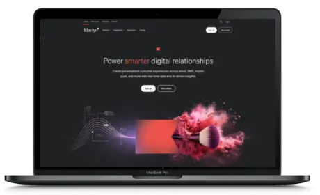 Klaviyo website displayed on a Macbook