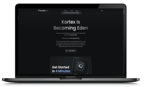 Kortex.co website displayed on a Macbook
