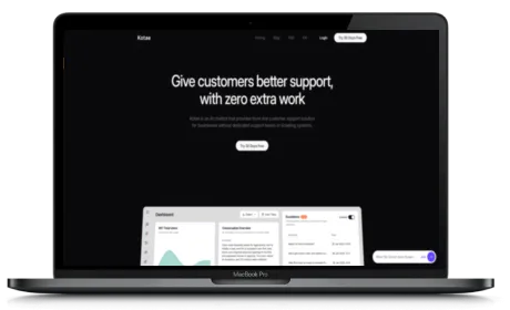 Kotae AI website displayed on a Macbook