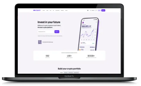 Kraken website displayed on a Macbook