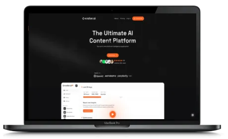 Krater website displayed on a Macbook