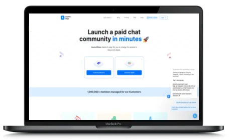 LaunchPass website displayed on a Macbook