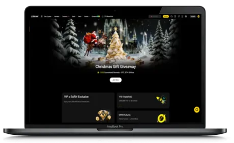 LBank website displayed on a Macbook