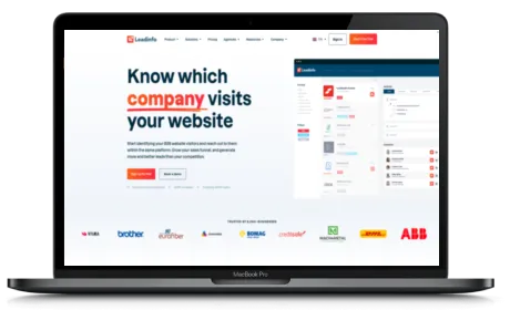 Leadinfo website displayed on a Macbook