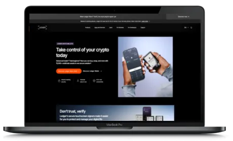 Ledger website displayed on a Macbook