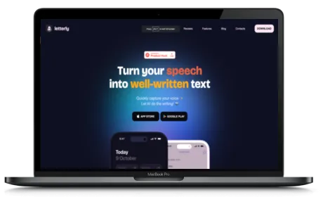 Letterly website displayed on a Macbook