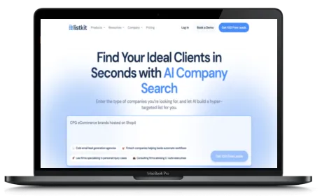listkit.io website displayed on a Macbook