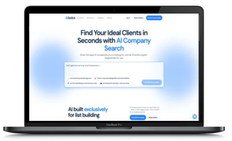 ListKit website displayed on a Macbook