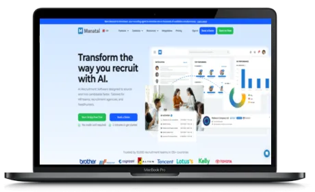 Manatel website displayed on a Macbook