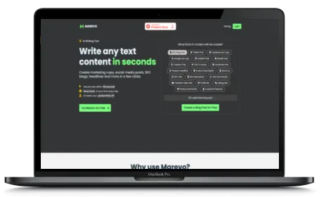 Marevo website displayed on a Macbook