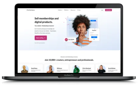 MemberSpace website displayed on a Macbook