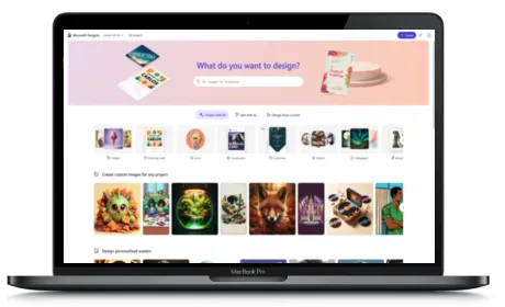 Microsoft Designer website displayed on a Macbook