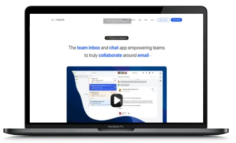 Missive website displayed on a Macbook