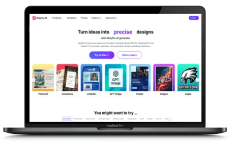MolyPix.ai website displayed on a Macbook