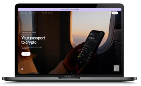 MoonPay website displayed on a Macbook