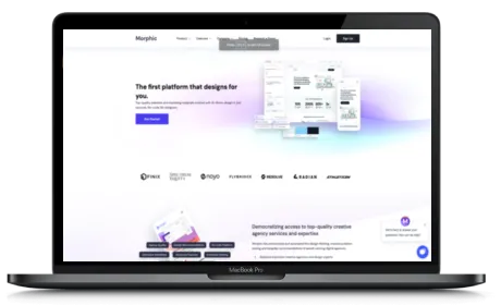 Morphic website displayed on a Macbook